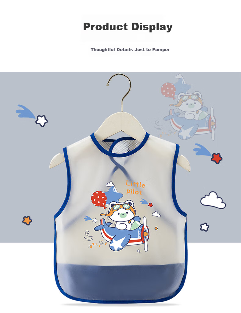 Yisheng Elephant Baby Bib Children's Summer Eating Smock Breathable Waterproof Anti-Dirt Apron for Boys and Girls Single Piece Size 110 11