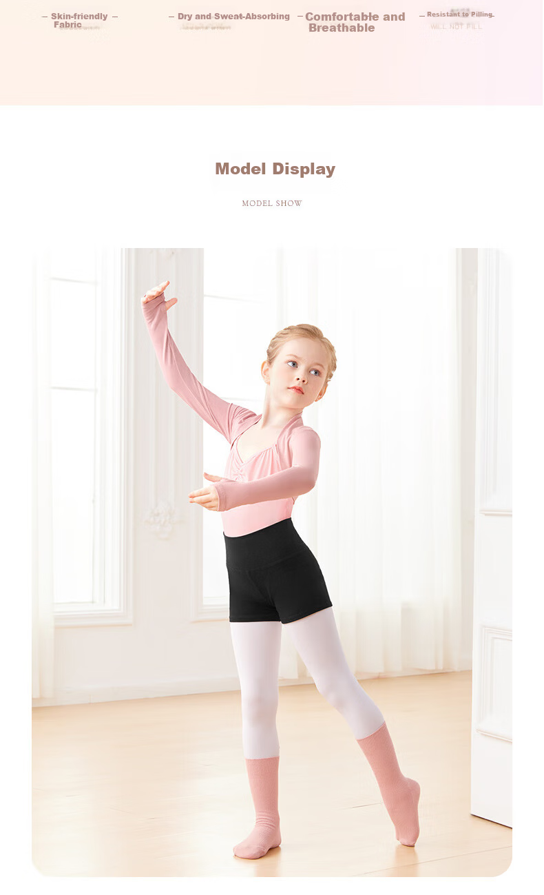 Aiwu Ge Children's Dancewear Modal Vest Jacket Latin Dance Practice Long Sleeve Spring Autumn Outerwear Elegant Blue 160 5