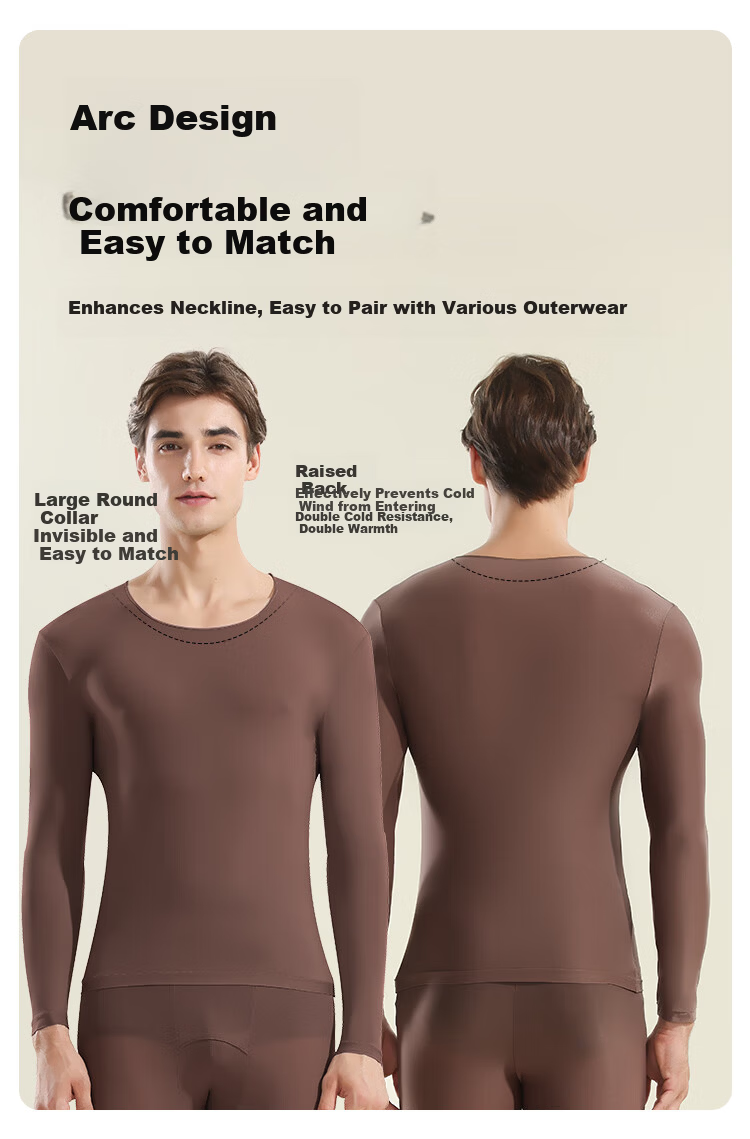 MiiOW Men's Hyaluronic Acid Moisturizing Thermal Base Layer High Elastic Ultra-Thin Seamless Skin Base Mask Warm Underwear 2
