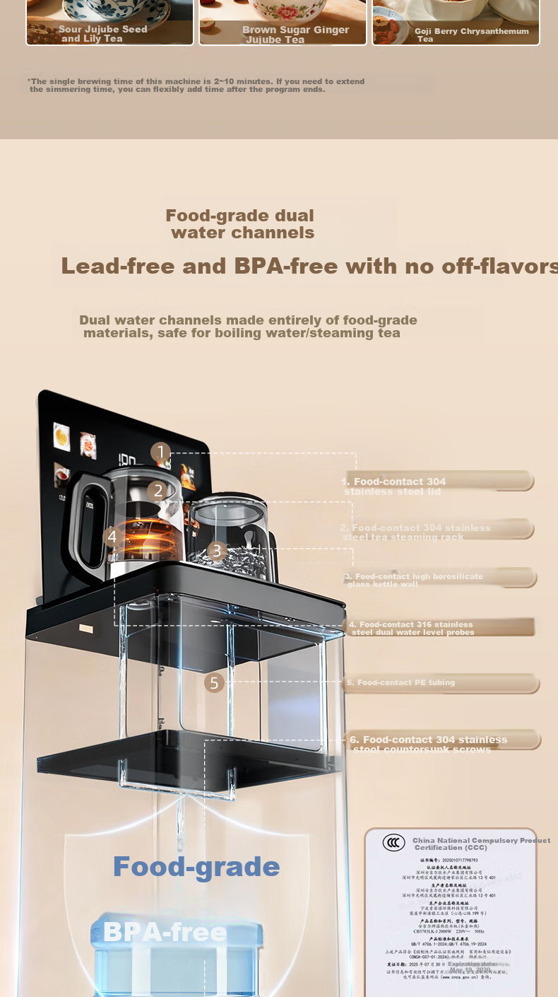Angel Home Tea Bar Machine High-End Living Room Smart Voice Control Anti-Overflow and Dry-Burn Protection Bottom-Load Water Dispenser Constant Temperature Health Preservation Stewing Kettle Integrated 8