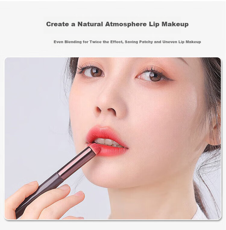 LiQing Round Head Gradient Lip Brush Set of 2 Multifunctional Concealer and Lip Makeup Brushes 2