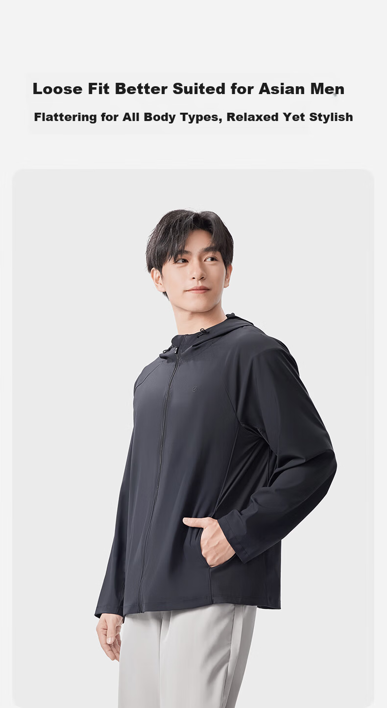 Ono Kazuko Men's Summer Breathable Thin UV Protection Ice Silk Sun Protection Jacket 8