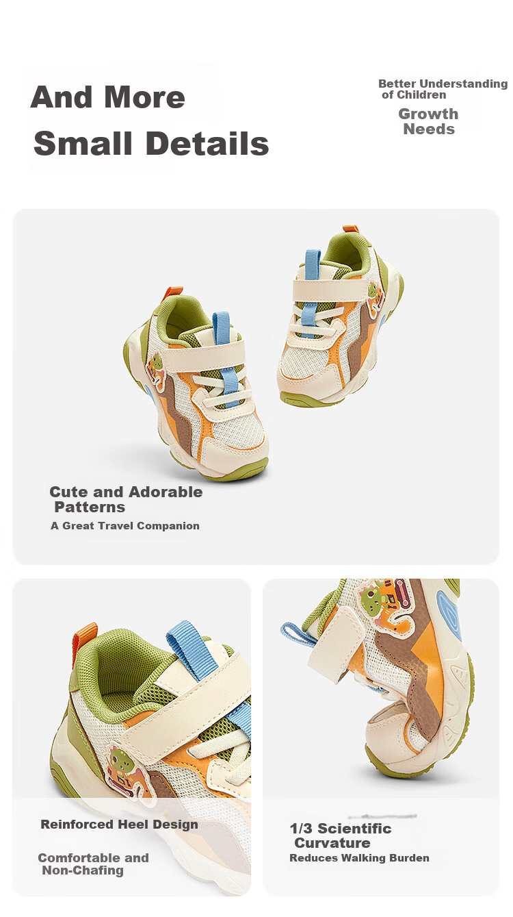 BALABALA 【balaOne】 Kids Toddler Shoes Boys Girls 2025 New Spring Autumn Non-slip Breathable Sports Shoes 5
