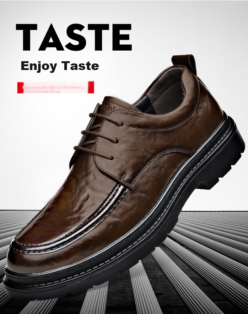 MULINSEN Men's Business Formal Leather Shoes Thick Sole Youth Lace-up Casual Shoes R22033 3