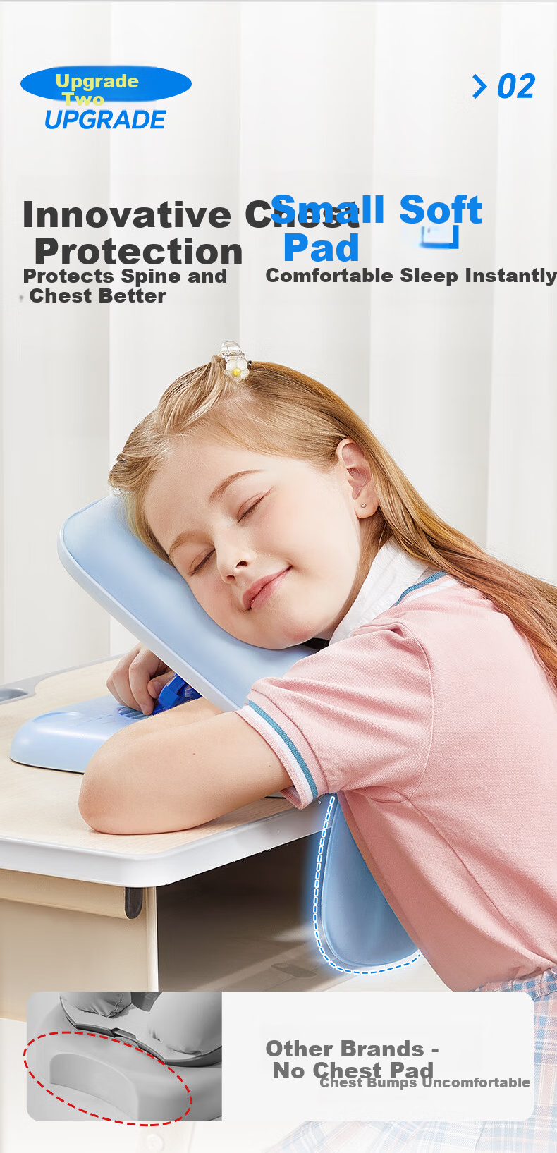 Maotaizi Nap Pillow, Primary School Student Prone Sleeping Pillow, Chest Protection Nap Pillow, Children's Sleeping Aid, Face-Down Pillow, Hugging Pillow, Nap at Desk 5