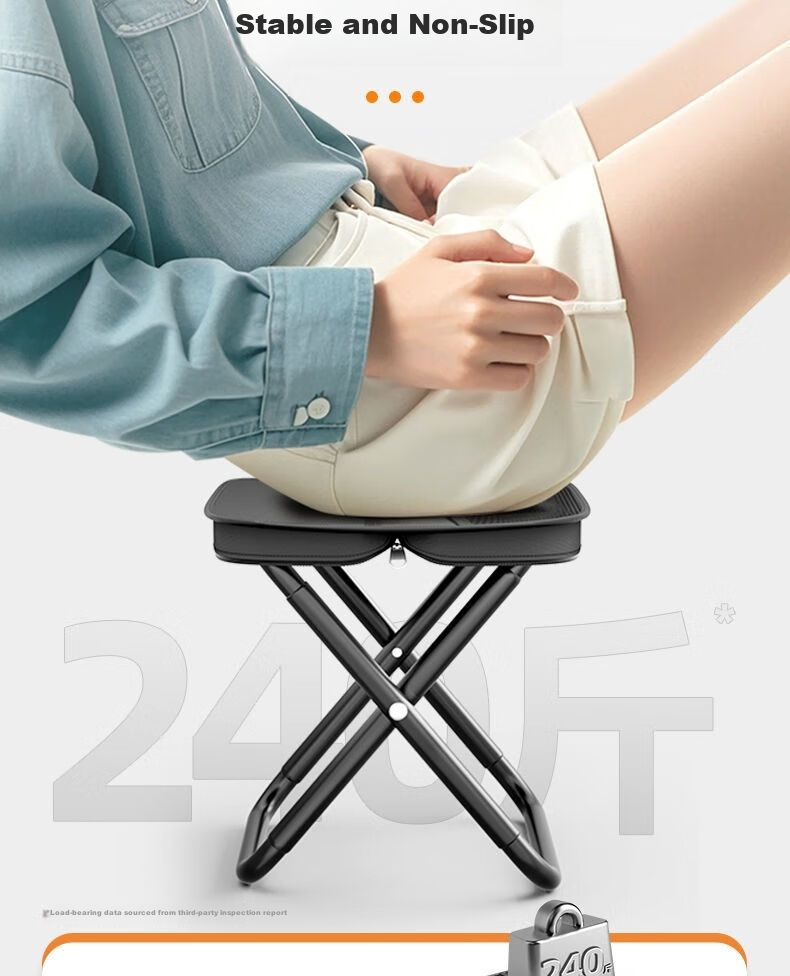 SGMW Folding Portable Stool Small Folding Chair Travel Train Metro Pen Bag Bench Outdoor Music Festival Seat Substitute 3