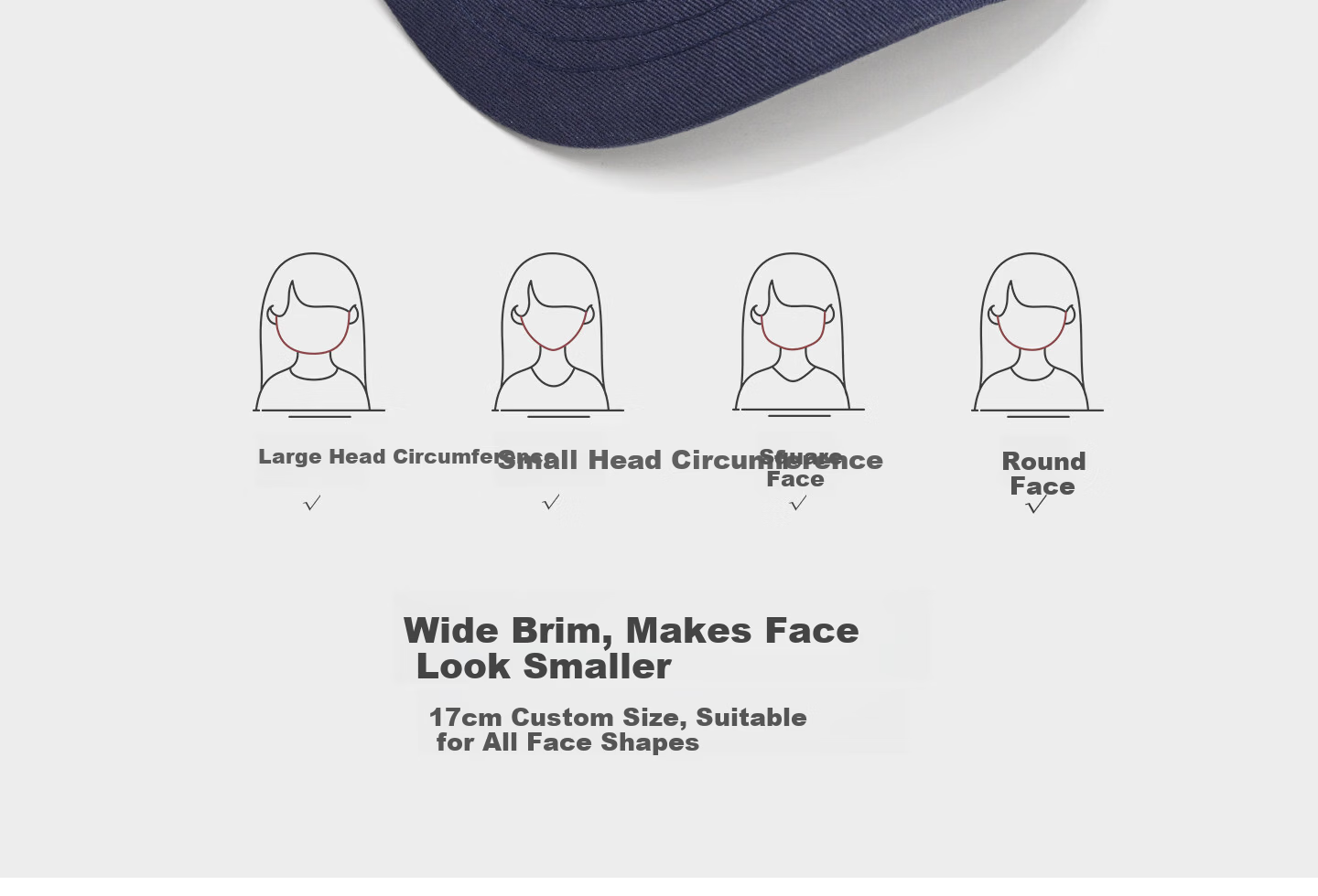 HAOGUAN Baseball Cap Spring Summer New Polar Bear Extra Large Deep Duckbill Hat Women's Wide Brim Slim Face Large Head Men's Cap 4