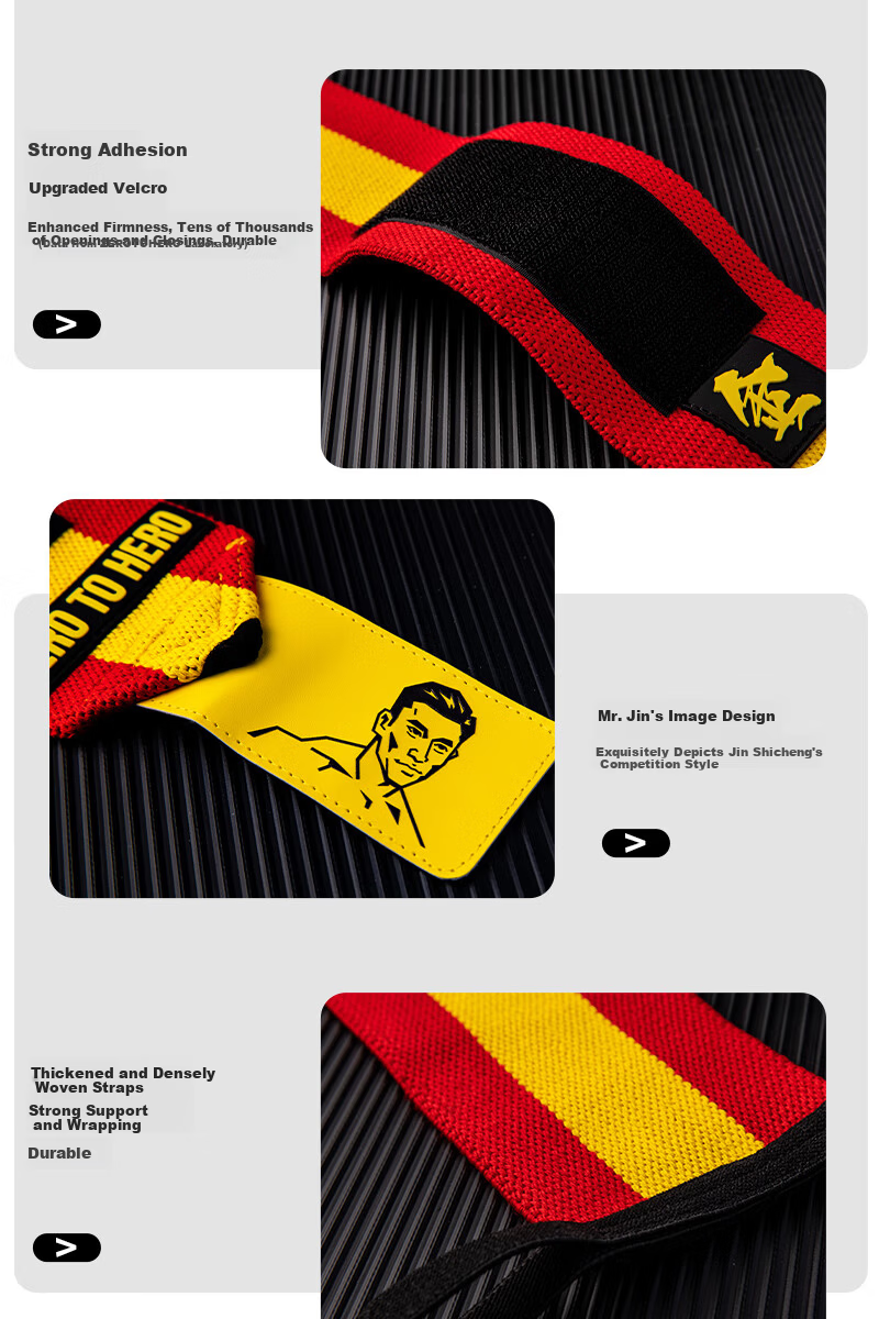 ZERO TO HERO Wrist Support Jinshicheng Collaboration Wrist Wraps Fitness Bench Press Training Deadlift Compression Anti-Sprain Assistance 12
