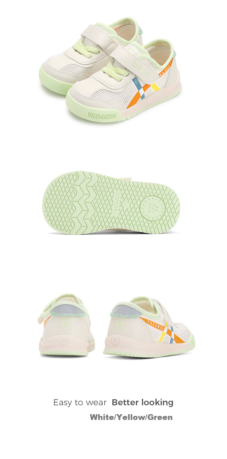 TARANIS Spring Toddler Shoes, Boys' And Girls' Infant Footwear, Breathable Soft-Soled Functional Shoes, White And Pink, Size 20 6