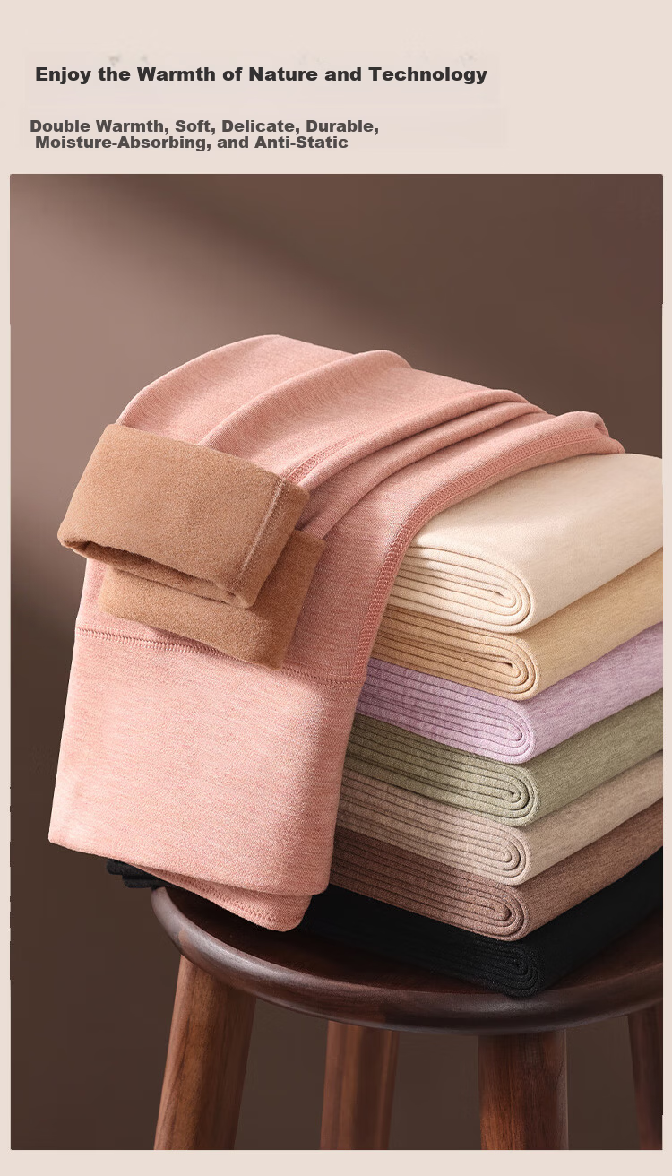 Tingmei 10A Antibacterial Camel Hair Silk Thermal Leggings Women High Waist Tummy Control Hip Lift Autumn Seamless Inner Outer Wear 3