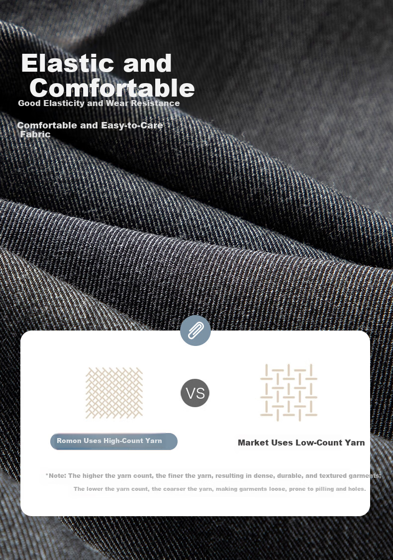 ROMON [Wrinkle-Resistant And No-Iron] Men's Dress Pants, New Style for Young And Middle-Aged Men, Straight-Leg Loose Business Cargo Trousers, Casual Pants for Me 3