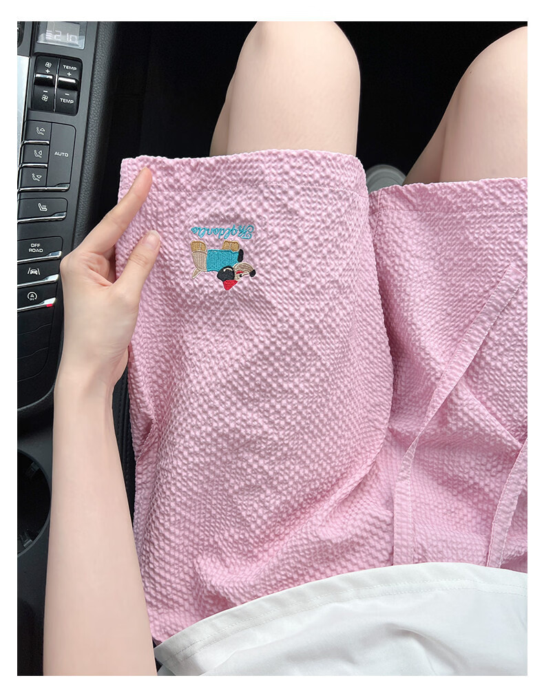 Langsha Women's Summer Thin Embroidered High-Waist Quick-Dry American Style Sports Shorts Beach Mid-Length Pants 15