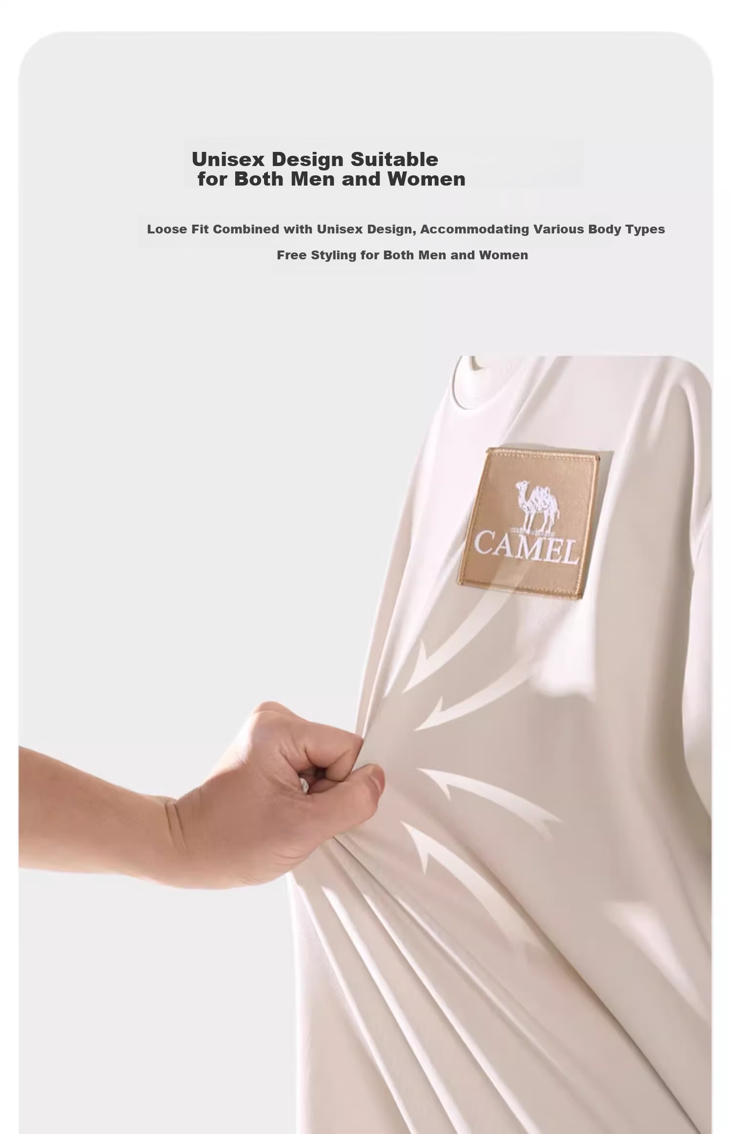 CAMEL Outdoor Quick-Dry T-Shirt for Men And Women, Spring And Summer Fast-Drying Elastic Round Neck Loose Mountain-Style Camping A13BAVV058C 15