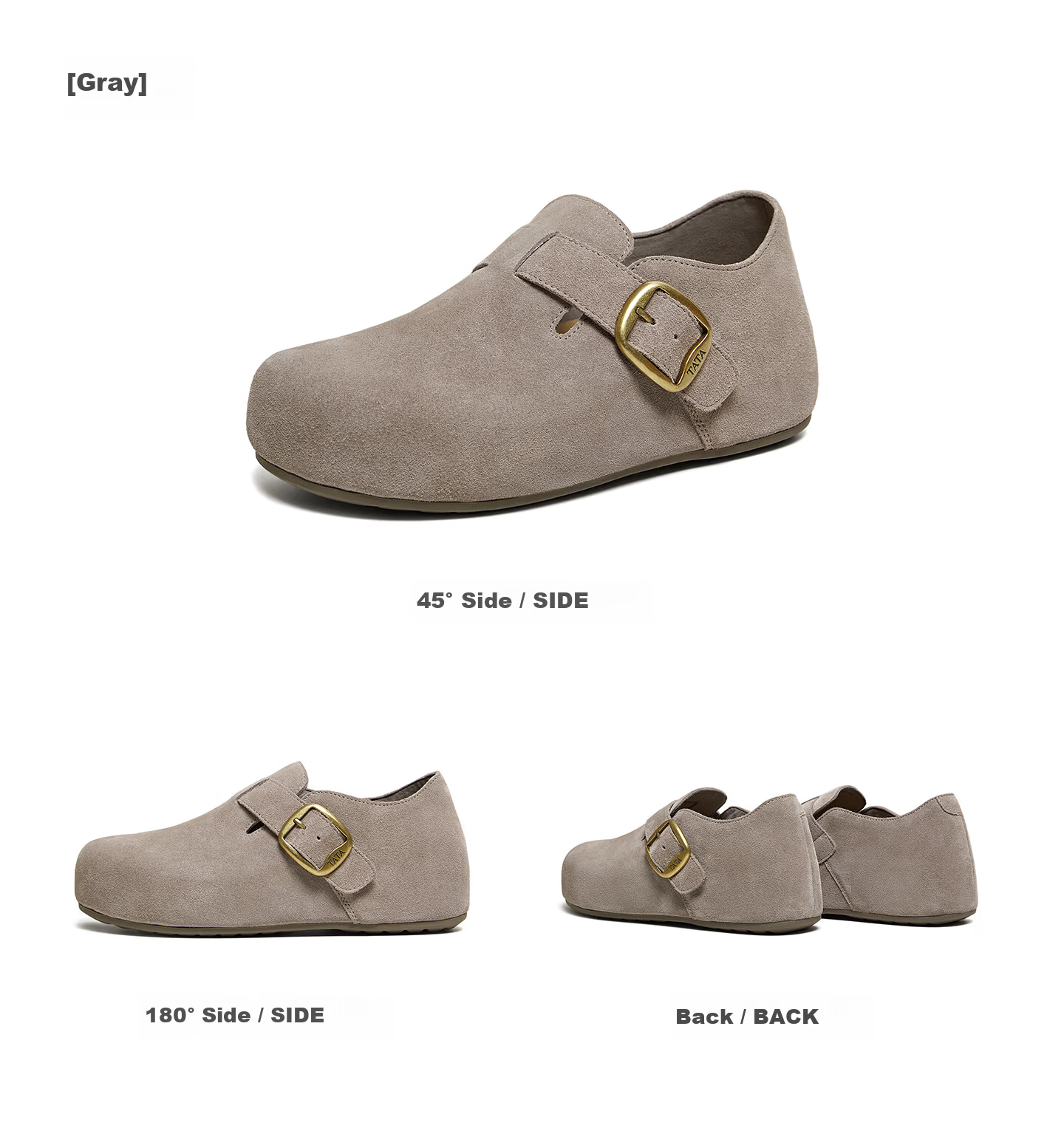 TATA Chestnut Boken Women's Spring Fashion Versatile Deep Mouth Shoes with Height Increase Apricot Color Size 39 21