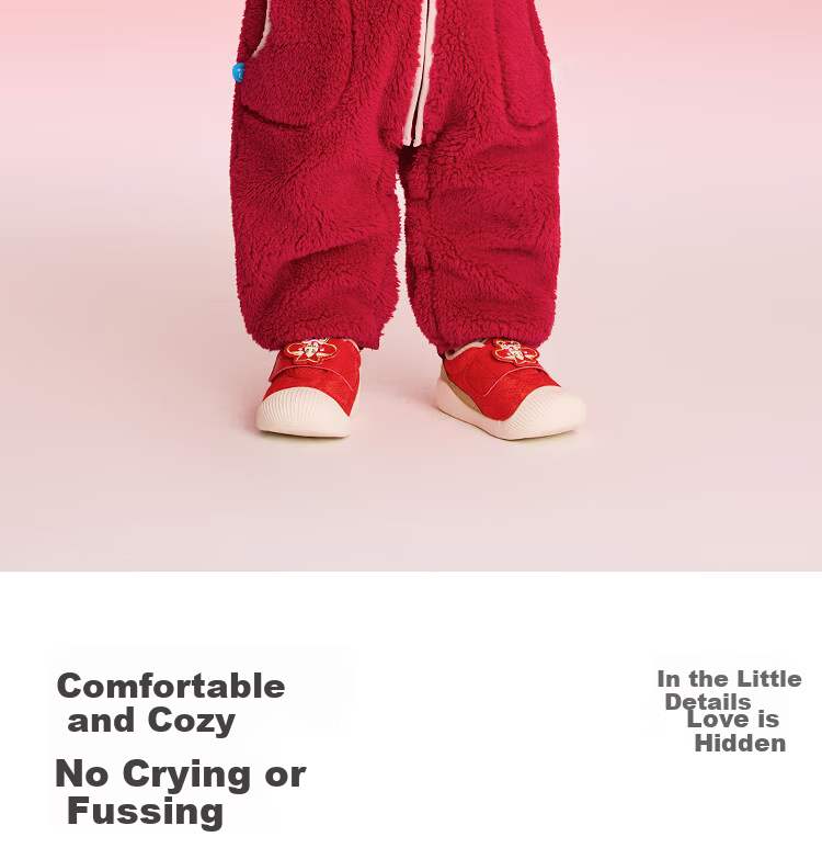 BALABALA 【balaOne】 Baby Toddler One-Piece Autumn Winter Romper Red New Year Greeting Warm Outfit 6