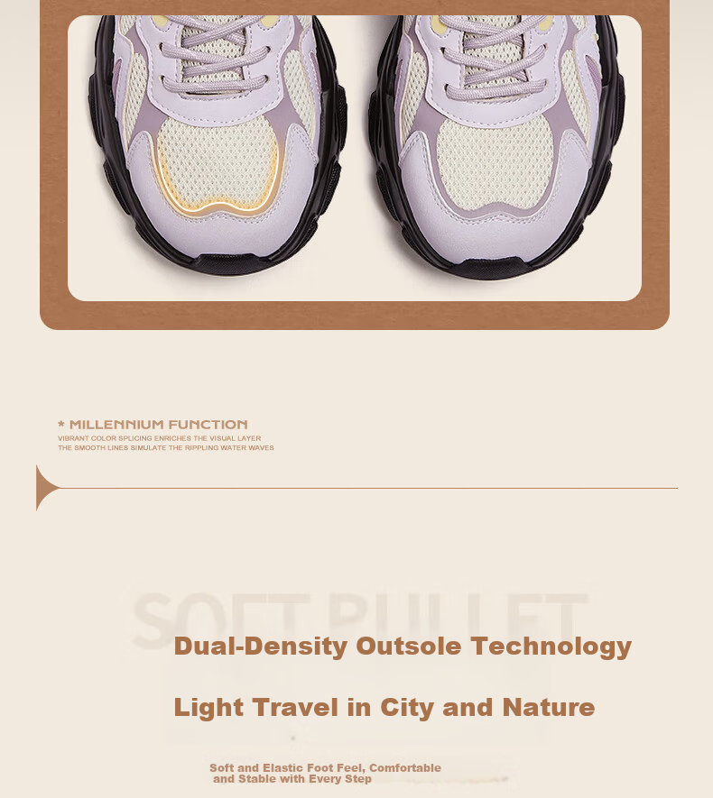 CAMEL Fishbone Shoes 2nd Generation Colorblock Dad Sneakers Thick Sole Sports Casual Shoes L26S283153 Silver Size 36 6