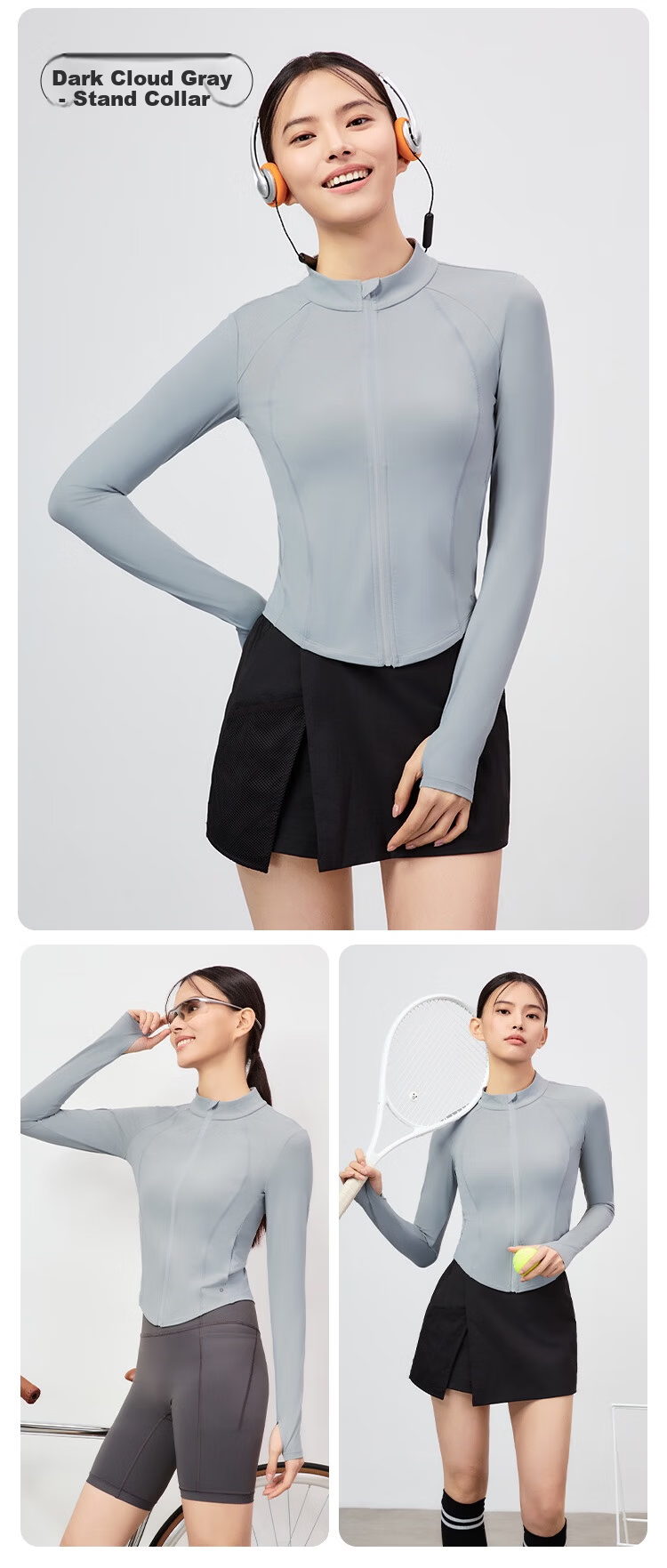 JD Original UPF800+ Women's Knitted Cooling Sun Protection Jacket, Sports Outerwear for Summer, Gray with Hood, Size M 12