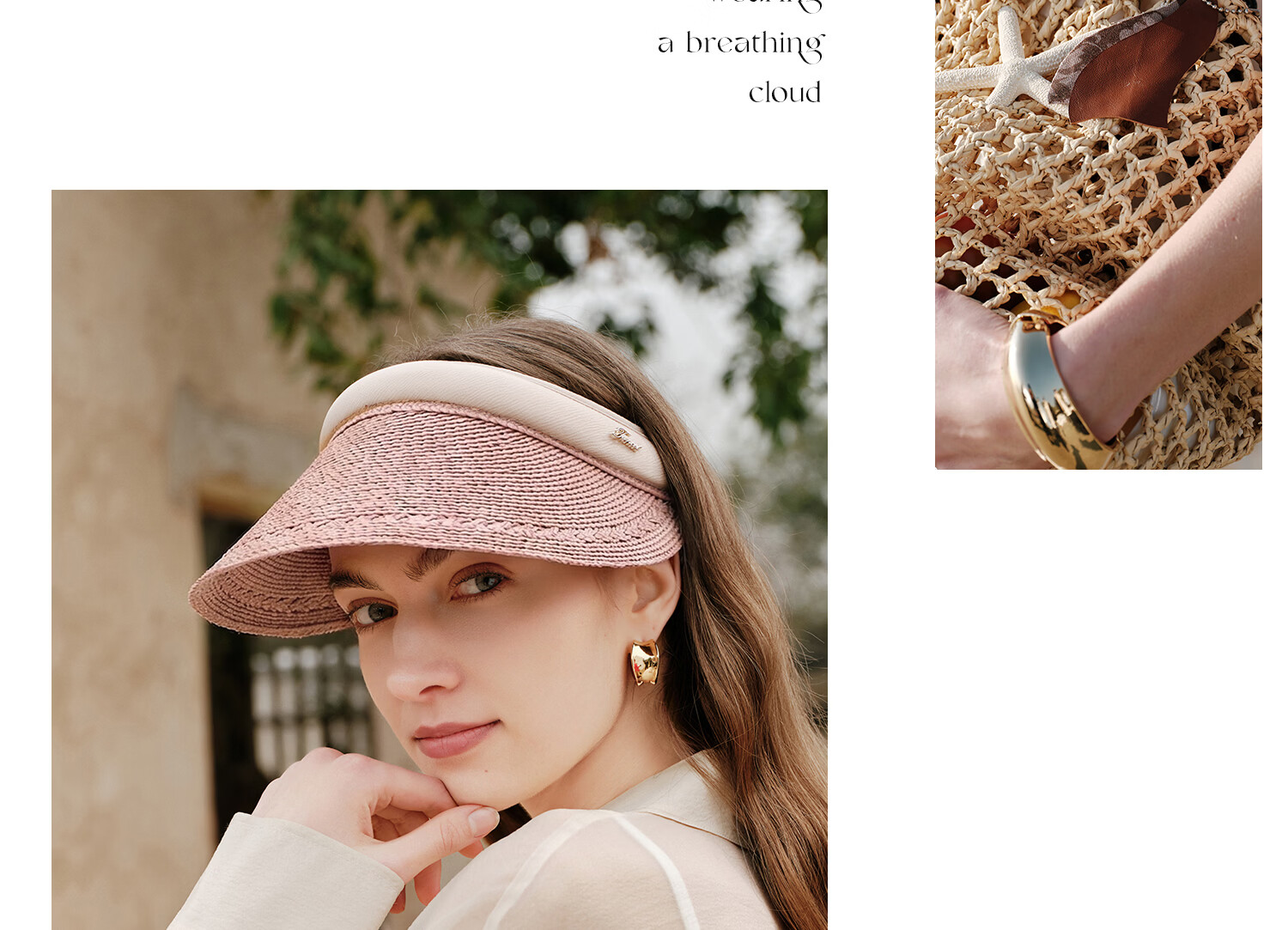 FANCET Women's Summer Open-Top Breathable Hand-Crocheted Raffia Sun Hat Wide Brim UV Protection Sunshade Hat 31