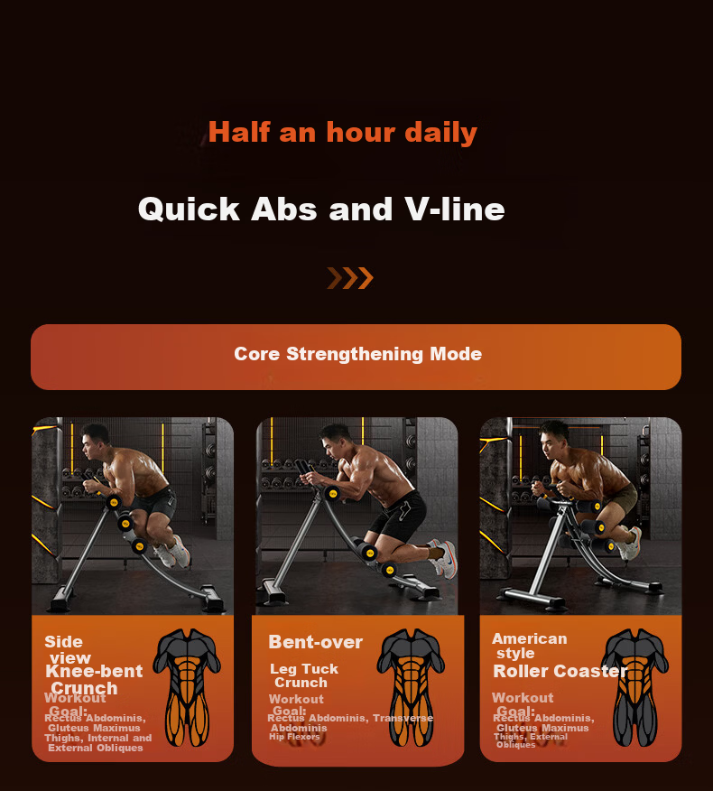 OES Abdominal Crunch Machine Waist Slimming Sit-Up Assistant Home Ab Workout Equipment Indoor Fitness Device 6