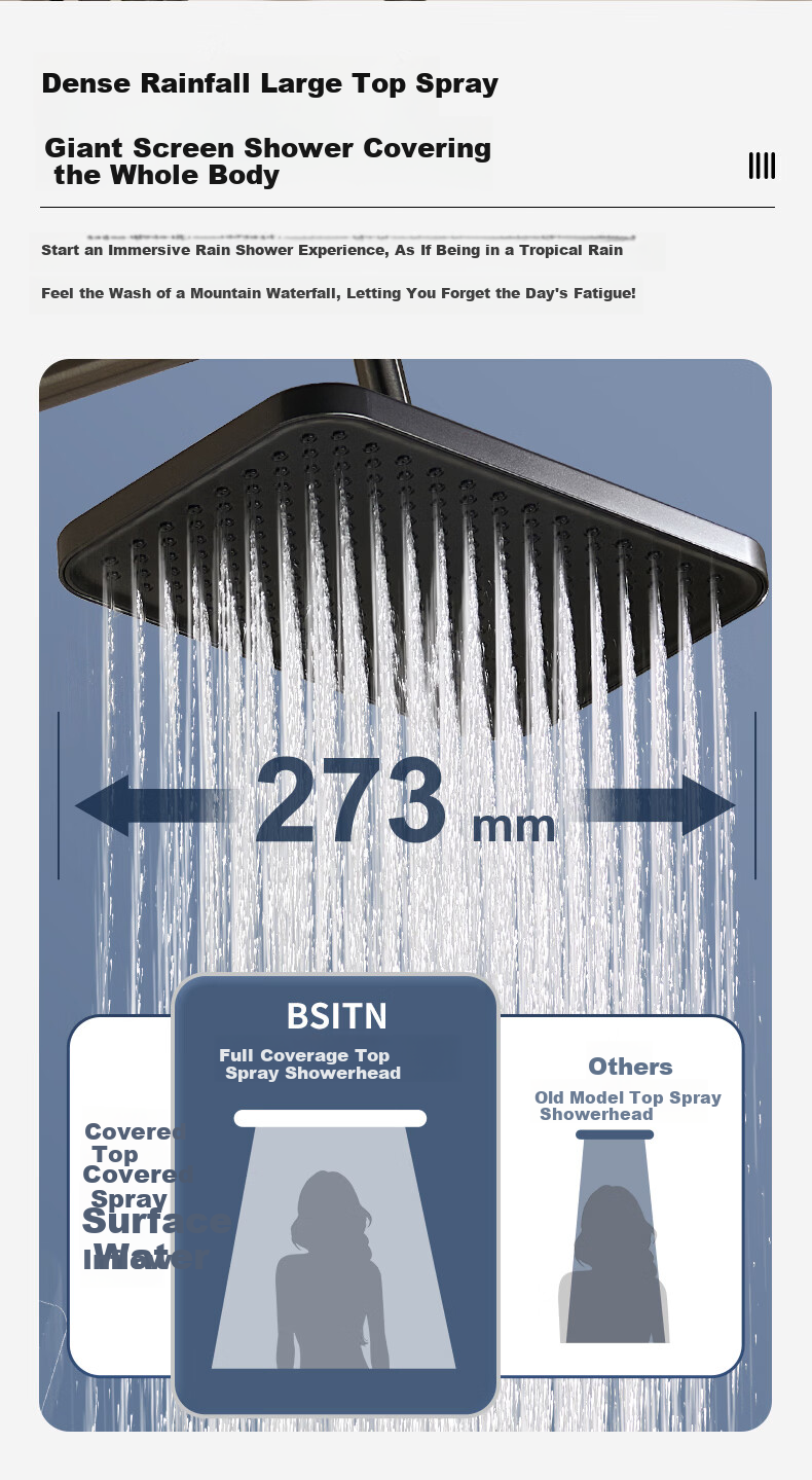 KEGOO Shower Set Integrated Four-Function Piano Key Bathroom High-Pressure Shower Head Bathing Kit K4108 9