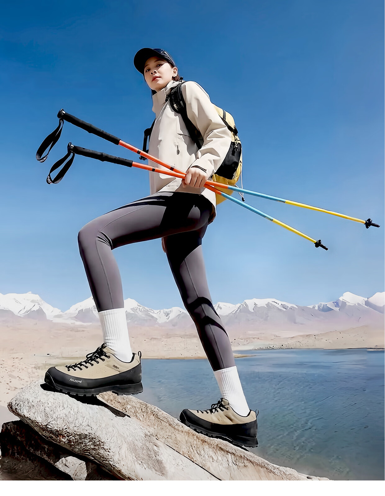 SCALER 【Hiking LOCK】 Lightweight Carbon Fiber Outdoor Trekking Pole Professional Trail Running Hiking Folding Walking Stick Cane 12