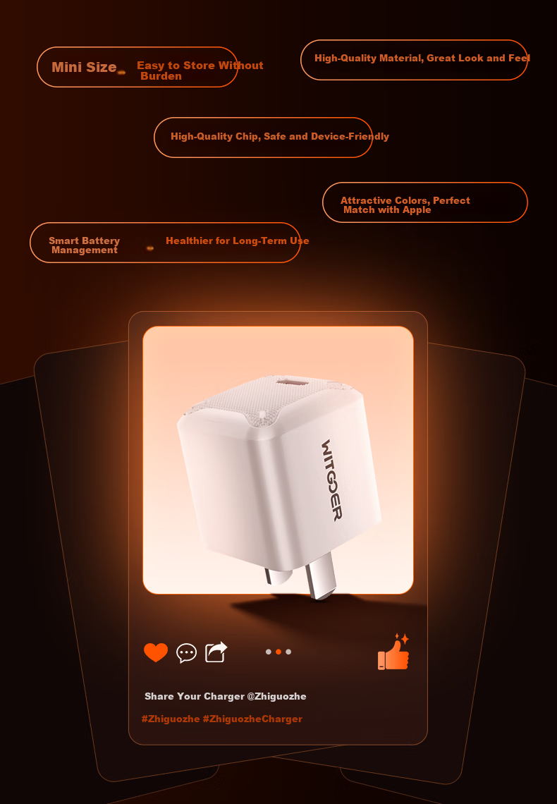 WITGOER Apple 17 Charger Set 45W GaN Dynamic Power Low-Temperature Fast Charging Cable Adapter for iPhone 17 16 15 Pro Max Air iPad 40W 3