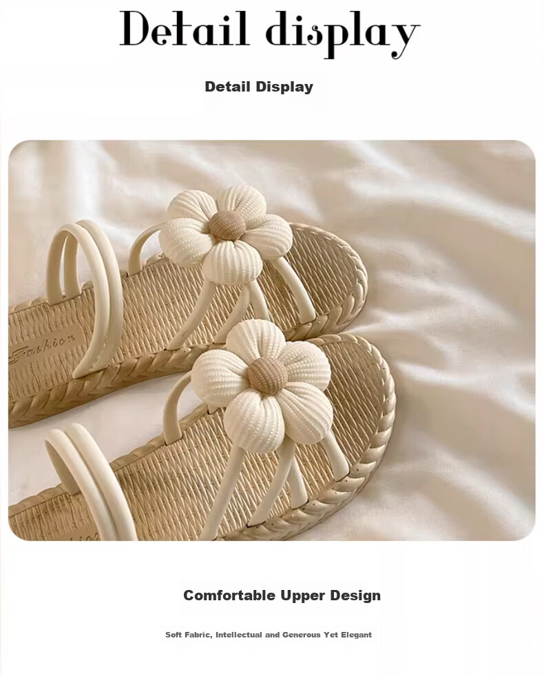 FOOTOPPO Women's Roman Sandals Flat Outdoor Slippers Beach Summer Non-Slip Soft Sole Sandals 8