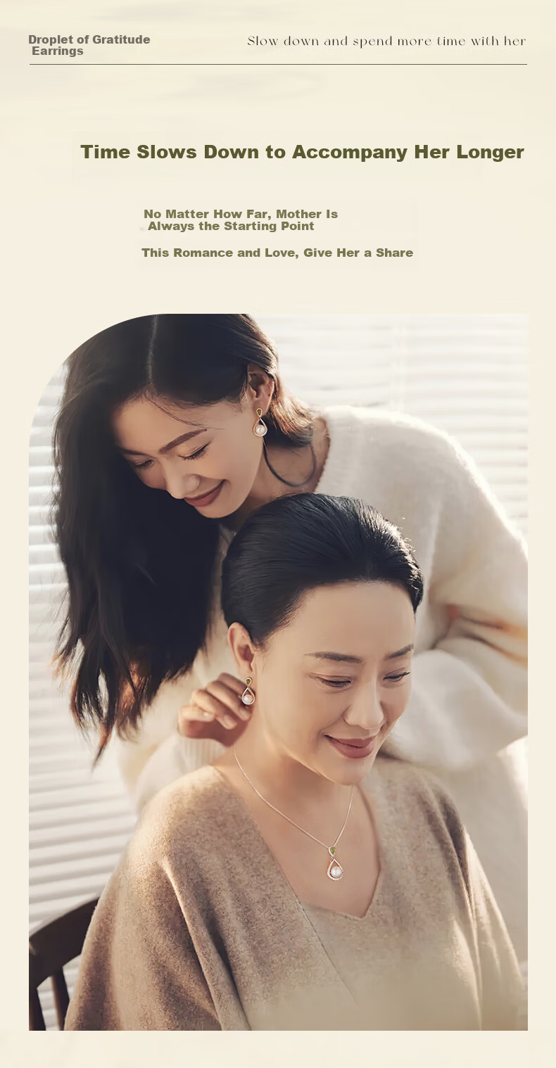 Zhenshang Silver China Gold Pearl Stud Earrings Pure Silver Jewelry Birthday Mother's Day Practical Gift for Mom S925 3