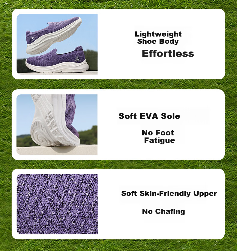 Zulijian Elderly Shoes Spring Summer Breathable Casual Soft Sole Slip-On Lightweight Mom Shoes 26116043J Iris Purple Size 36 3