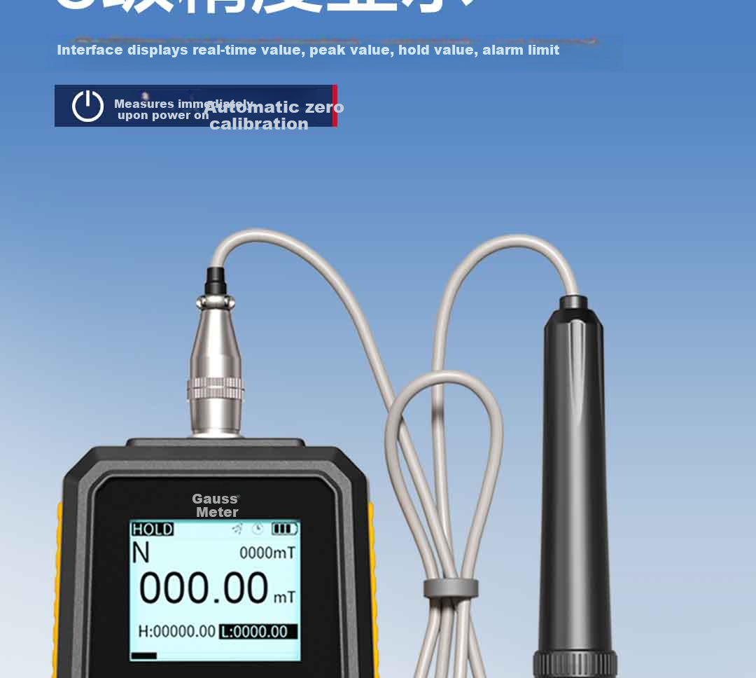 Deli Digital Gauss Meter Magnetic Field Strength Tester Tesla Meter Magnetic Detector 9