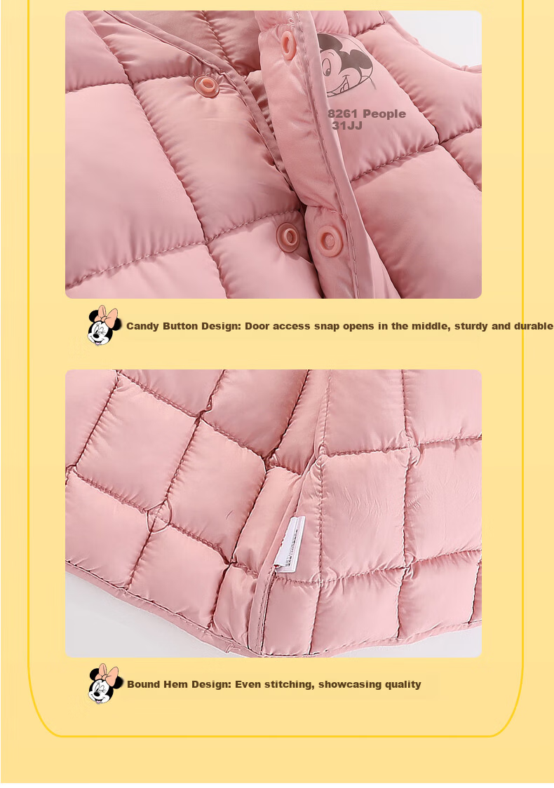 Disney Kids Cotton Vest Spring Autumn Winter Boys Girls Inner Wear Casual Outerwear Blue 150 10