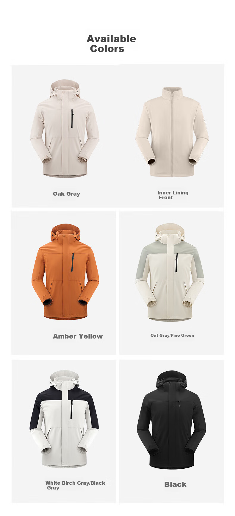 Snow Flying 3-in-1 Two-Piece Outdoor Jacket Unisex 2025 Autumn Winter New Couple Detachable Fleece Liner Coat 9