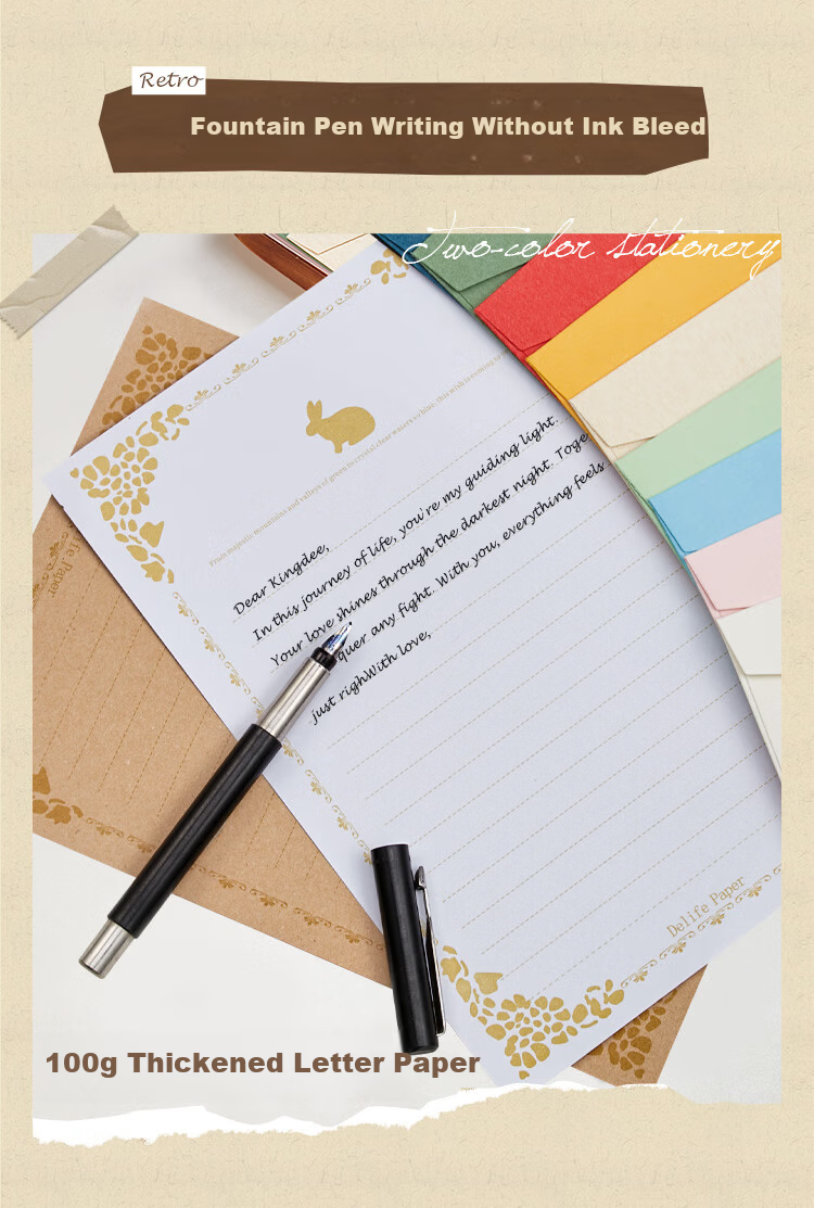 Kingdee Letter Paper And Envelope Set, Birthday Greeting Cards, New Year Cards, Creative Cards for Anniversaries, Vintage-Style Love Letters, Retro Stationery for Wedding Invitations 4