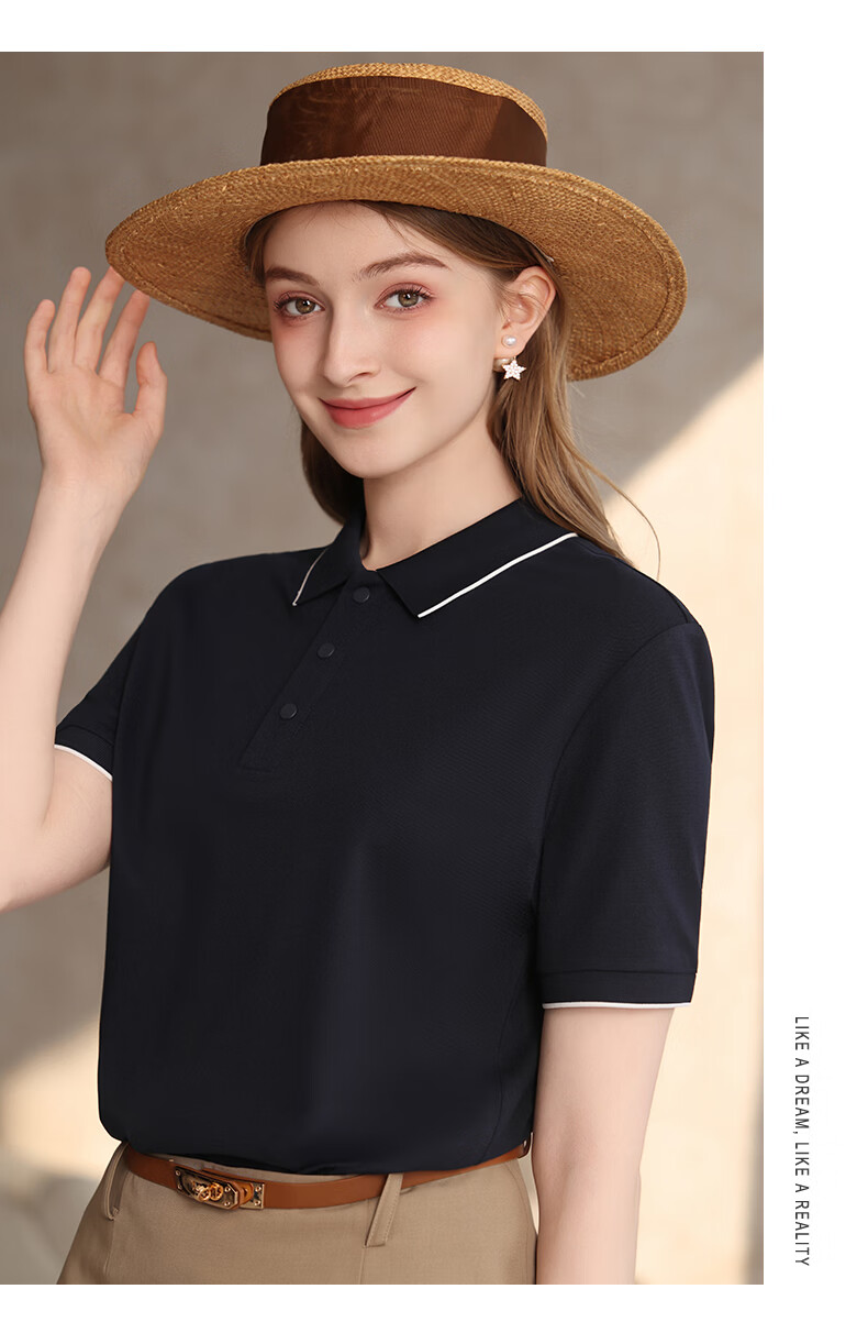 TUCANO Women's Short Sleeve T-Shirt Lenzing Lyocell Cool Breathable Quick-Dry Business Polo Shirt White 2XL 21