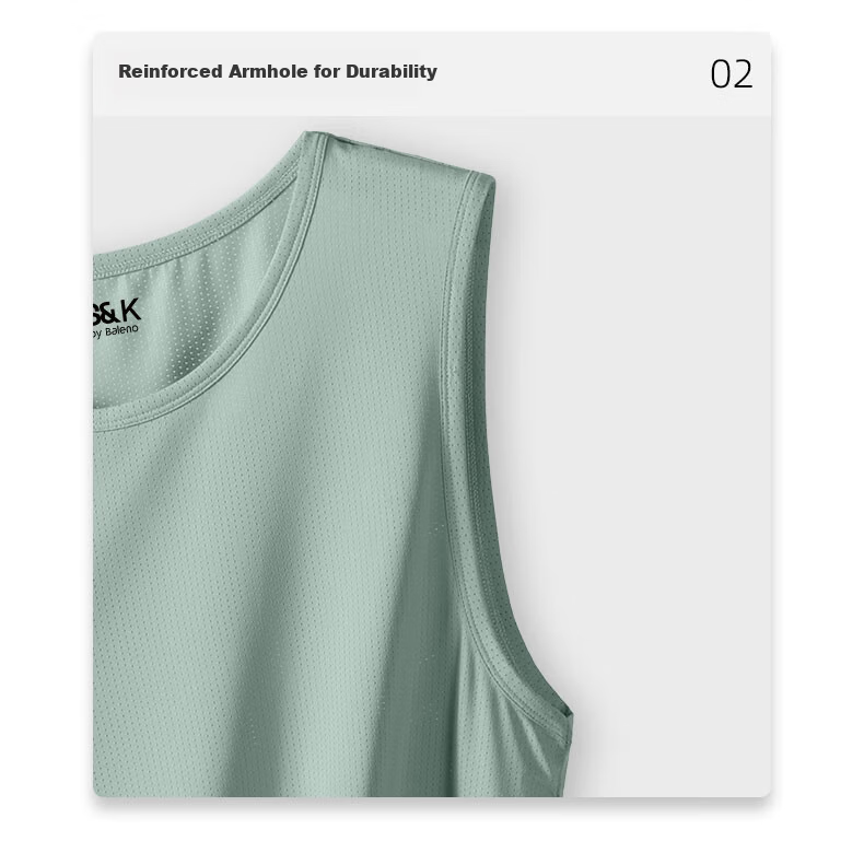 Baleno S&K Series Ice Silk Vest Men Summer Sports Breathable Quick-Dry Sleeveless Casual T-Shirt 17