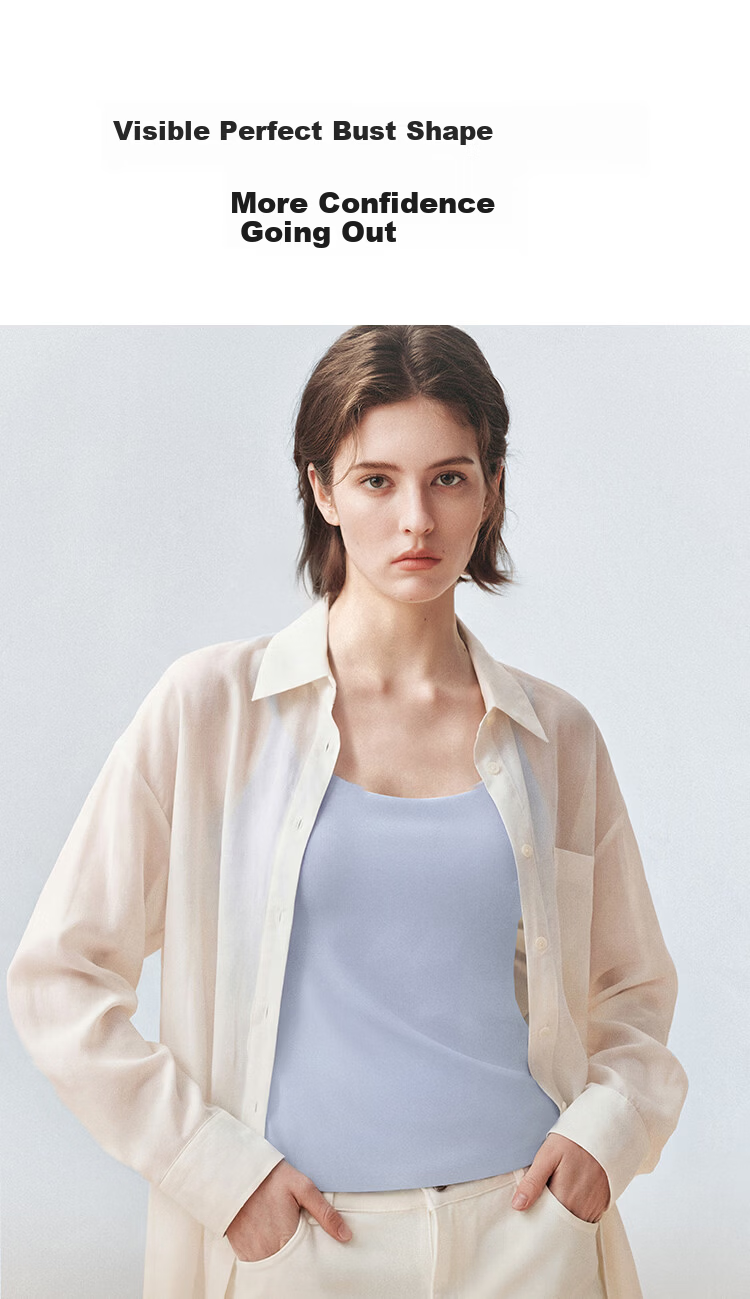Ubras Yu Shuxin Same Style Small Milk Skin Sizeless Bra for Women with Chest Pads, Camisole Tank Top, Early Autumn Inner Wear Base Layer 10