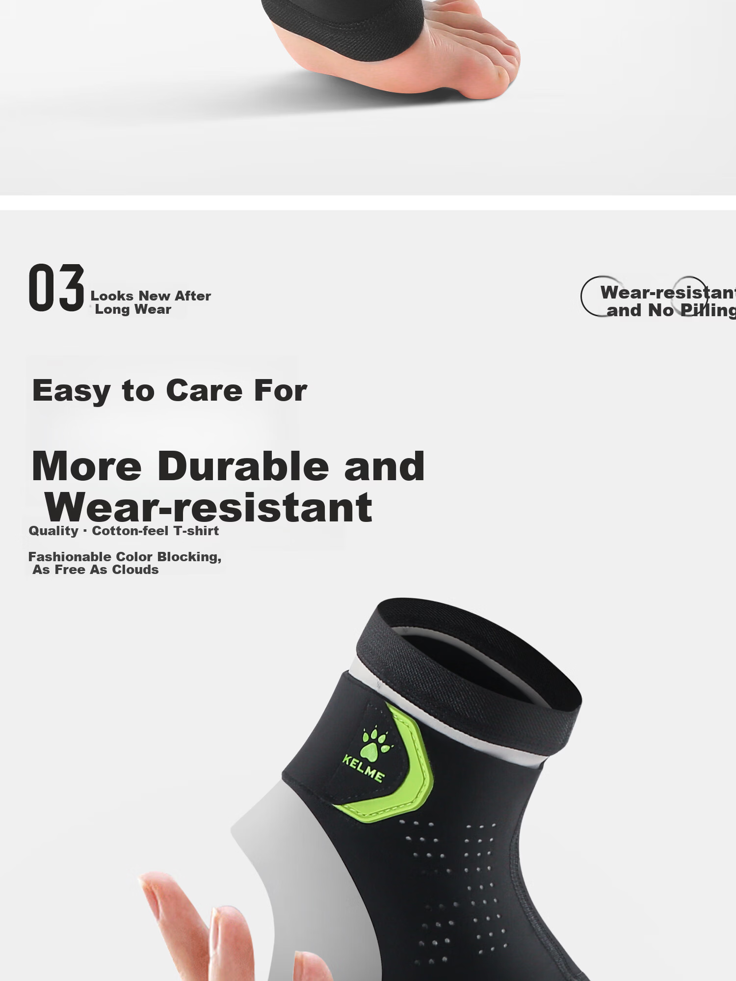 KELME Ankle Brace Support Sleeve Lightweight Basketball Sports Protective Gear for Sprains and Ligament Injuries 8