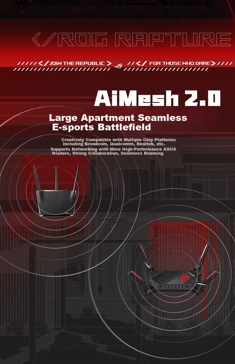 ASUS ROG Magic Cube Tri-Band 10Gbps Gaming Distributed Parent-Child Router / Whole-Home WiFi 6 Gigabit Wireless AiMesh Router Set 6