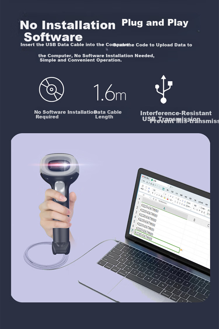 Hysoon S28H Wired Barcode Scanner QR Code Reader for Pharmaceutical Traceability Warehouse Logistics Retail Payment 11