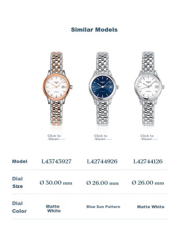 LONGINES Swiss Watch Flagship Series Women's Leather Strap Mechanical Watch L43744792 5