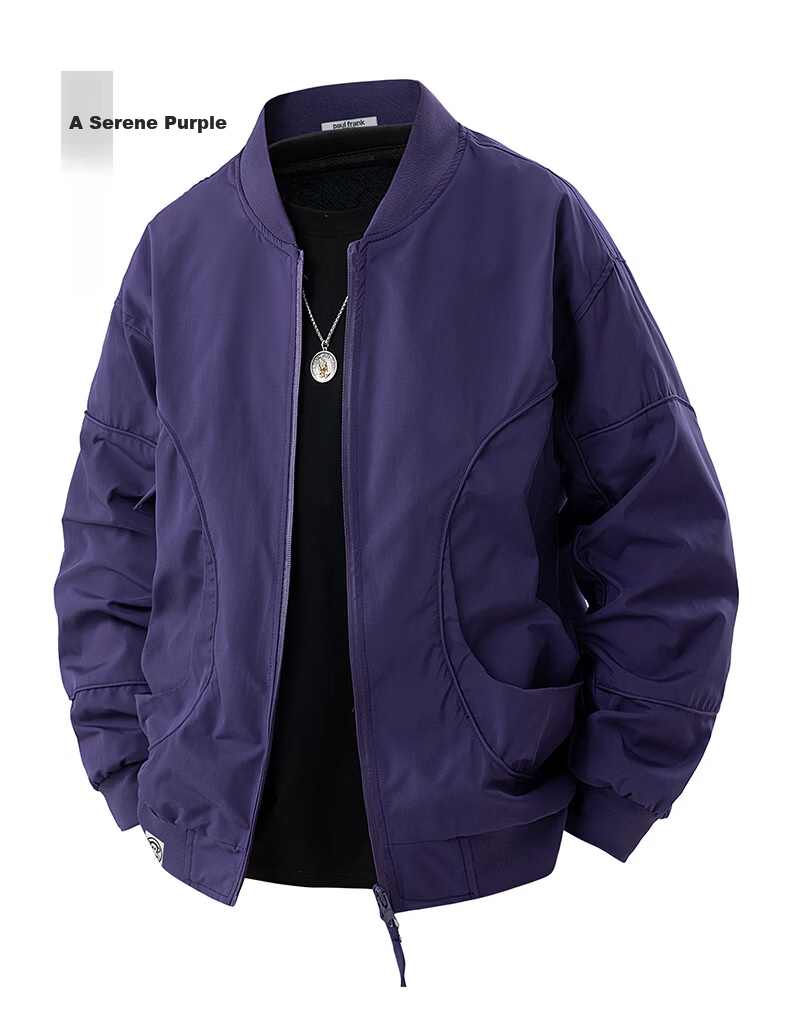 Paul Frank Japanese Style Baseball Jacket Men Autumn New Loose Trendy Casual Coat Orange XL 7