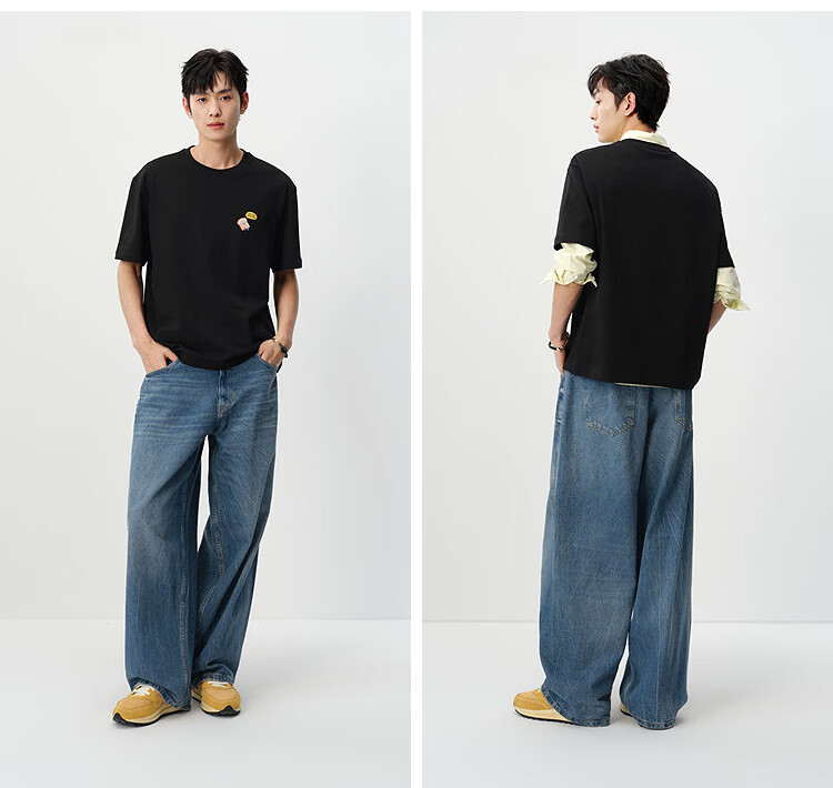 Semir Wang Anyu Collaboration BB Co-branded Embroidered Short Sleeve T-shirt Men Summer 2026 Base Shirt 109326100204 31