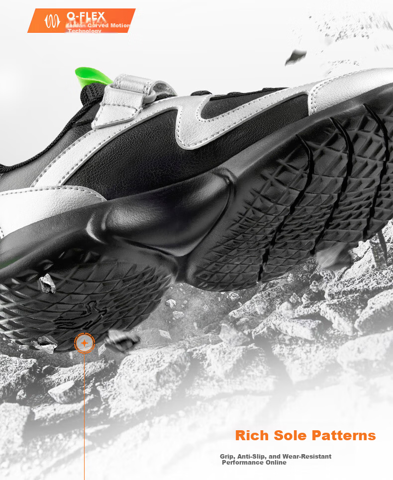 QIAODAN Boys Running Shoes Children's Leather Velcro Sports Shoes Autumn Winter Big Kids Black/Silver Size 40 6