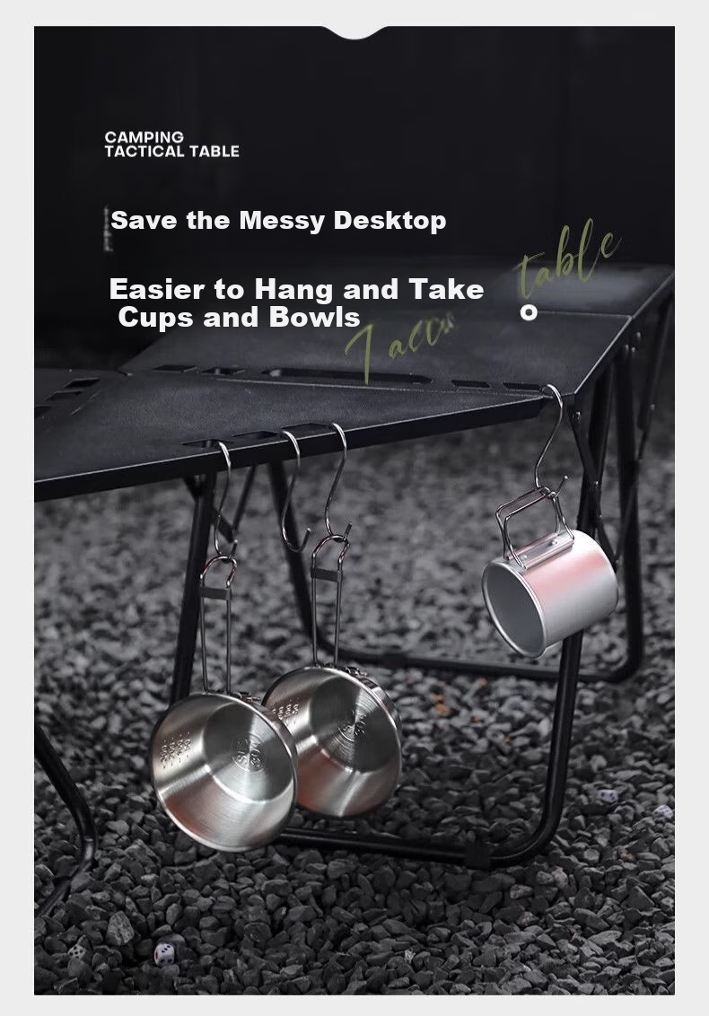 Hakkai Bird Outdoor Folding Table Portable High-End IGT Camping Shadow Tactical Multifunctional Picnic Table Quick-Open Small Tea Table 12