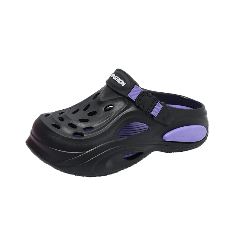 CARTELO Summer New Men's Sports Sandals Outdoor Slippers Casual Breathable Hole Shoes JF10 Black Size 44-45