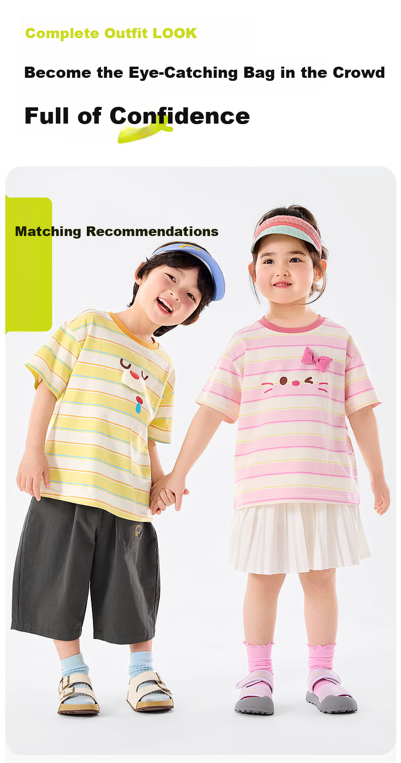 Dudu Kids Boys T-Shirt Summer Girls Short Sleeve Fashion Children's Striped Top Baby Kids Clothing Blue Striped 110 8