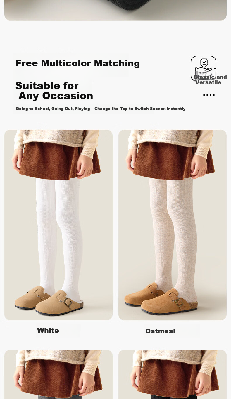 LangSha Girls' Tights Spring and Autumn Thin White Footed Leggings for Older Children 8
