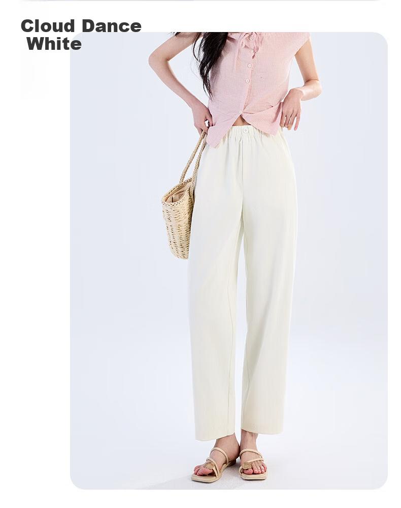 LangSha Straight-Leg Harem Pants for Women, Summer 2026 Thin High-Waist Slimming Nine-Point Straight-Leg Carrot Cigarette Trousers 13