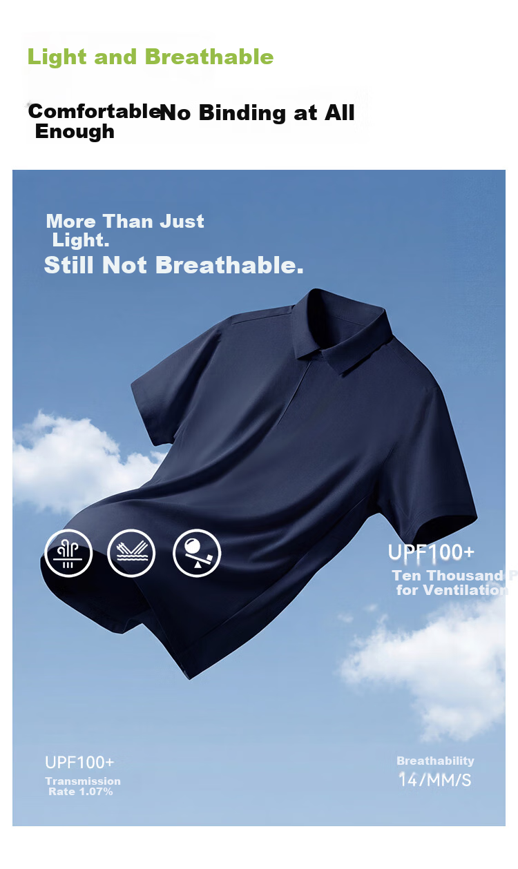 JD Jingzao Sports Quick-Dry Polo Shirt New Summer Sun Protection Outdoor Running Fitness Casual Short Sleeve Men Dark Blue XL 4