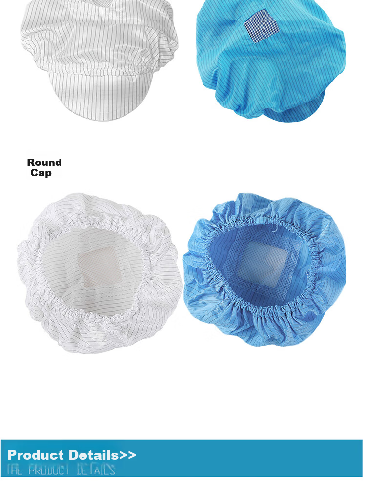 Houchuang Anti-Static Cap [Jingcang Delivery] Dust-Free Cleanroom Electronic Food Workshop Duckbill Work Cap Blue (Small Cap) 5 Pieces 4